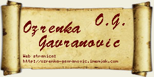 Ozrenka Gavranović vizit kartica